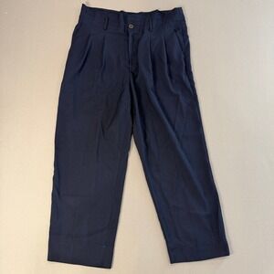 Madewell Women's Navy Blue Pleated High Waist Cropped Pants Size 14